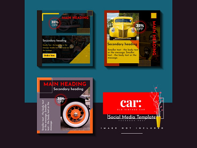 Car rental promotion sale social media post banner template app branding design icon illustration logo typography ui ux vector