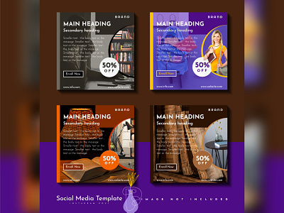 Social media post template design illustration ui ux vector