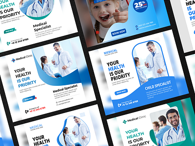 Medical Social Media Post 3d animation app branding design graphic design icon illustration logo motion graphics typography ui ux vector