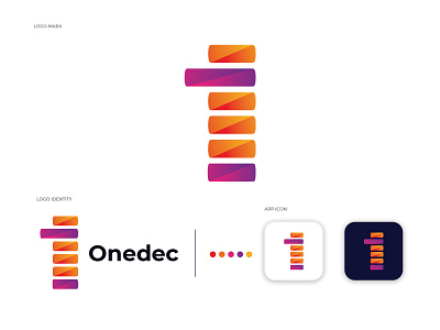 onedec logo design 1 1app agency appsicon colourful colours communication company computer e commerce ecommerce extra game games high internet it mobile modern shop