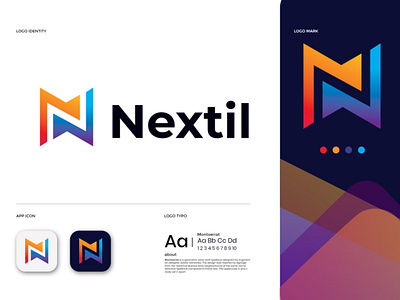 Nextil modern gradient letter logo design app appicon brandmark construction corporate e commerce elegant gradient logo logo logodesigner logomaker logos minimal minimalist modern modernlogo n n letter n letter logo