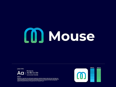 Mouse modern logo design app appicon brandmark construction corporate e commerce elegant gradient logo logo logodesigner logomaker logos m m letter m letter logo minimal minimalist modern modernlogo