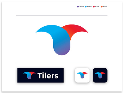 Tilers modern t letter flat minimalist gradient logo design abstract agency app brand identity branding corporate creative design gradient logo logo branding logo design logo designer logo designs t letter logo t logo t logo design t modern logo technology