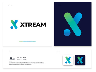 XTREAM X LETTER LOGO DESIGN abastract brand identity branding corporate creative design gradient logo logo branding logo design logo designer logo designs minimalist modern app technology