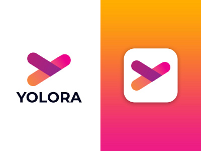 YOLORA MODERN Y LETTER LOGO DESIGN abastract brand identity branding corporate creative design gradient logo logo branding logo design logo designer logo designs minimalist modern app technology