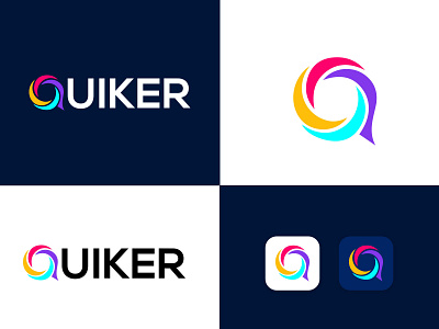 QUIKER MODERN MINIMAL LOGO DESIGN app appicon brandmark construction corporate e commerce gradient logo logo logodesigner logomaker logos minimal minimalist modern modernlogo pd pd letter pd letter logo technology