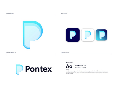 Pontex modern letter logo design app appicon brandmark construction corporate e commerce gradient logo logo logodesigner logomaker logos minimal minimalist modern modernlogo p p letter p letter logo technology