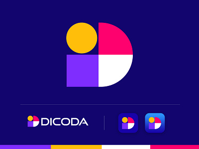 DICODA MODERN LOGO DESIGN app appicon brandmark construction corporate d d letter d letter logo e commerce isometric logo logo design logodesigner logos minimal minimalist modern modernlogo technology