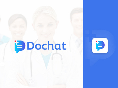 Dochat logo design app appicon chat corporate d d letter d letter logo doctor doctor app hospital isometric logo design logodesigner logos minimal minimalist modern logo modernlogo technology