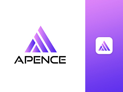 APENCE MODERN FINTECH LOGO DESIGN a a letter a letter logo app appicon brand brand identity brandmark construction corporate financial fintechlogo gradient logo logo logo design logodesigner minimalist modern logo software technology