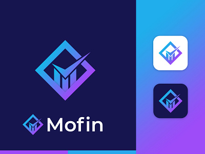 Mofin modern financial logo design app appicon brand brand identity corporate e commerce financial financial logo fintech fintech logo technology gradient logo logo logo design logodesigner m m letter m letter logo minimalist modern logo