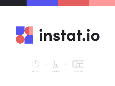 instat.io logo chart dashboad design logo