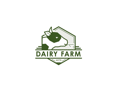 Dairy farm minimalistic company logo