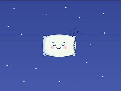 Cute sleepy characters adorable blue cloud cute cute illustration design illustration illustration art lovely moon night pillow sleep sleepy space star vector