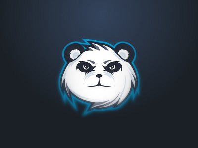 Logo challenge #3 (Panda Global) badge blue challenge dark design gradient grey illustration logo panda panda bear panda logo stroke