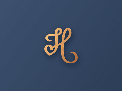 Letter Logo H blue challenge dailylogochallenge dark gold gradient illustration letter logo logotype logotype design love