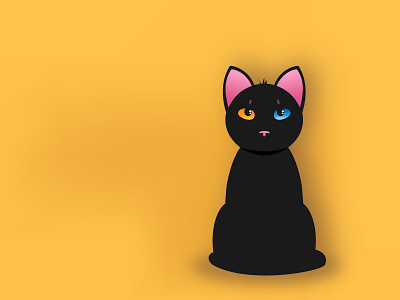 2 Eye Cat project black cat cat lady cat logo dark design illustration logo