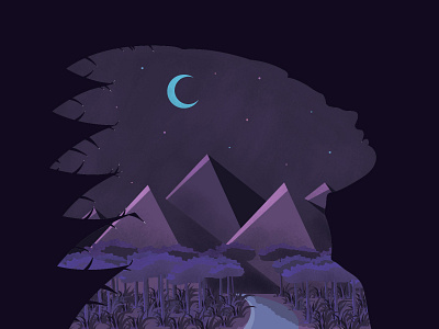 This is Nature dark design illustration illustrator indian mountain nature nature illustration night photoshop river trees vector