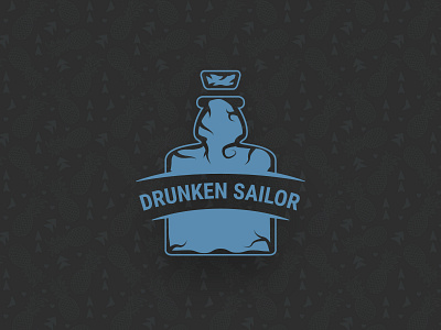 Drunken Sailor logo alcohol bottle branding dark design illustration logo pirate rum sailor vector