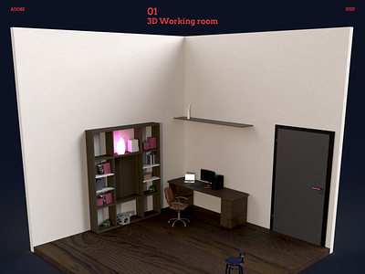 3D working room-01 2020 3d art adobe adobe dimension adobe photoshop edit home decor home decoration interiordesign photography workflow working from home working progress working space