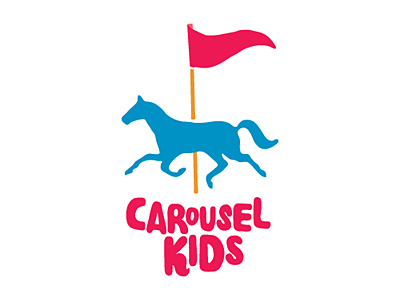 Carousel Kids horse illustration kids logo vector