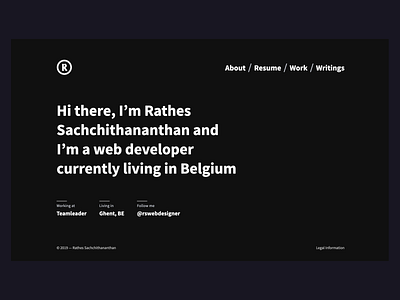 rathes.me dark theme ui web design