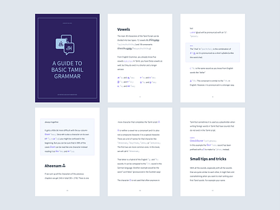 A Guide To Basic Tamil Grammar book book cover ebook design