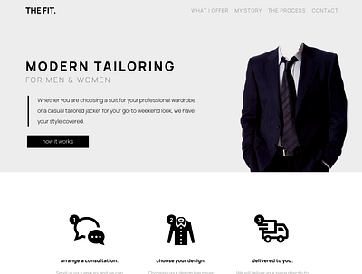 Website Design for a Bespoke Tailoring Compamny design minimal sketch ui uidesign ux ux design web web design website