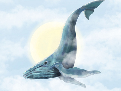 Flying Whale animalillustration animalism design frame illustration redbubble surreal art surrealism wallart whale