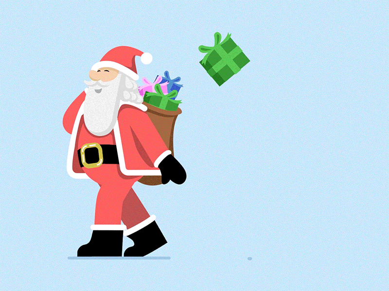 Santa is coming! Is your wishlist ready? after affects animation charachter design design duik duik bassel illustration motion rig santa santaclaus vector walkcycle xav xmas