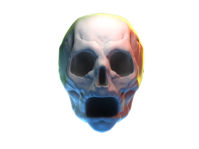 Deathly scream 3d head render scream sculptris skull