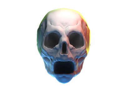 Deathly scream 3d head render scream sculptris skull