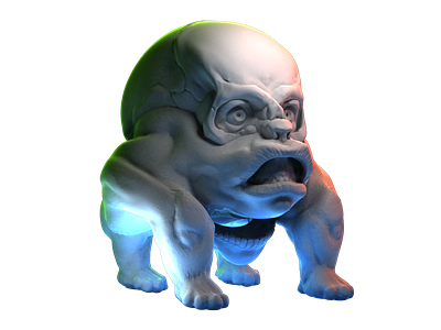 Monkey skull 3d dog monkey render skull