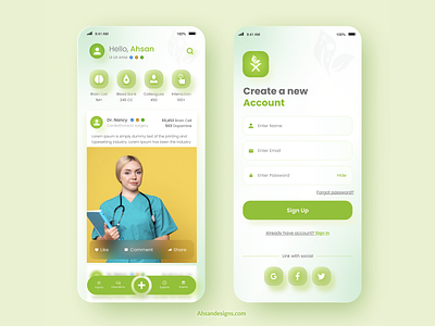 Health Knowledge App. app branding design graphic design illustration typography ui uidesign ux