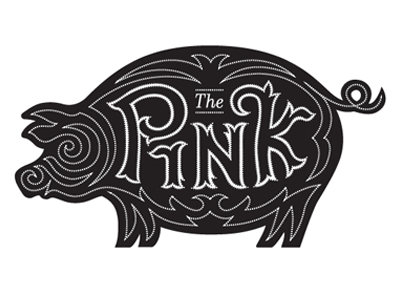 The Pink Pig lettering logo pigs texas typography