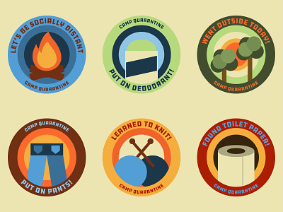 Camp Quarantine Badges badge badgedesign design graphicdesign icon illustration logo meritbadge quarantine typography vector