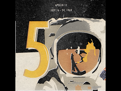 Apollo 11 50th Anniversary apollo11 design graphicdesign illustration nasa retro space texture vintage