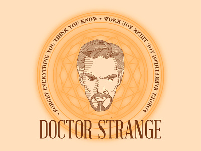 Doctor Strange badge badgedesign design doctorstrange etching graphicdesign icon illustration linework logo marvel portrait superhero typography vector