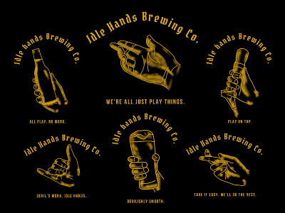Idle Hands Brewing Co. badge badgedesign badgelogo brand branddesign branddesigner brandidentity branding brewing design graphicdesign hands icon illustration ipadpro ipadproart logo procreate typography vector