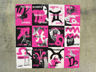 Punk Astrology astrology collage design graffiti graphicdesign pink poster posterart posterdesign punk series spraypaint stencil