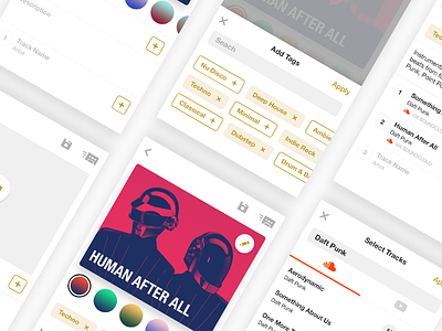 Mixette - Playlist Creation app concept create creation gradient music songs