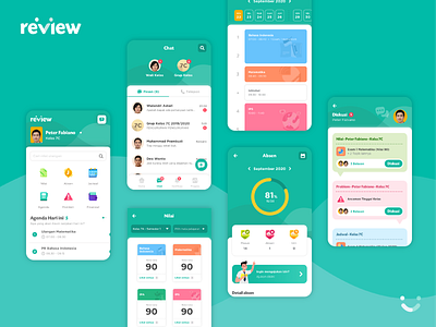 Review - Learning Management System App (Parents) app branding design education illustration indonesia mobile mobile app design modern simple ui ux