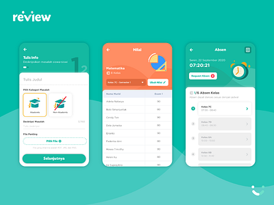 Review - Learning Management System App (Teachers) app branding design designs education indonesia learning management system mobile simple sketch ui ux