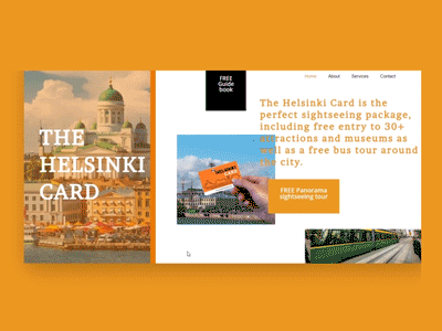 Helsinki Card custom design design helsinki landing page orange uidesign web wordpress