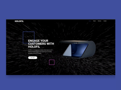 Holofil 3d black custom design design landing page ui uidesign ux ui design web wordpress