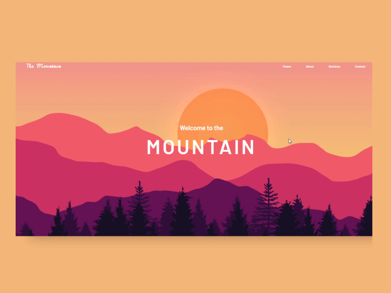 The Mountain design elementor illustration landing page mountain parallax sunset ui uidesign ux ui design vector web web design wordpress