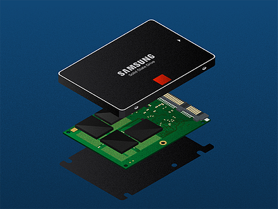 Samsung SSD 850 PRO Isometric Illo