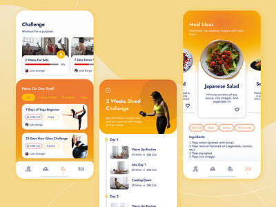 Home Workout App Design app mobile app design ui ui design ux ux design