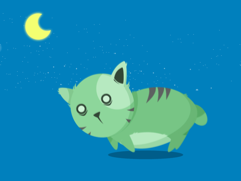 Cat Gif ae animation blue cat gif green icon kitty moon pur purr star