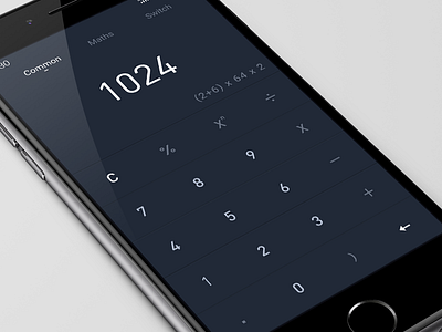 Numerical Redesign app black calculator clean dark design icon ios iphone mockup psd pure